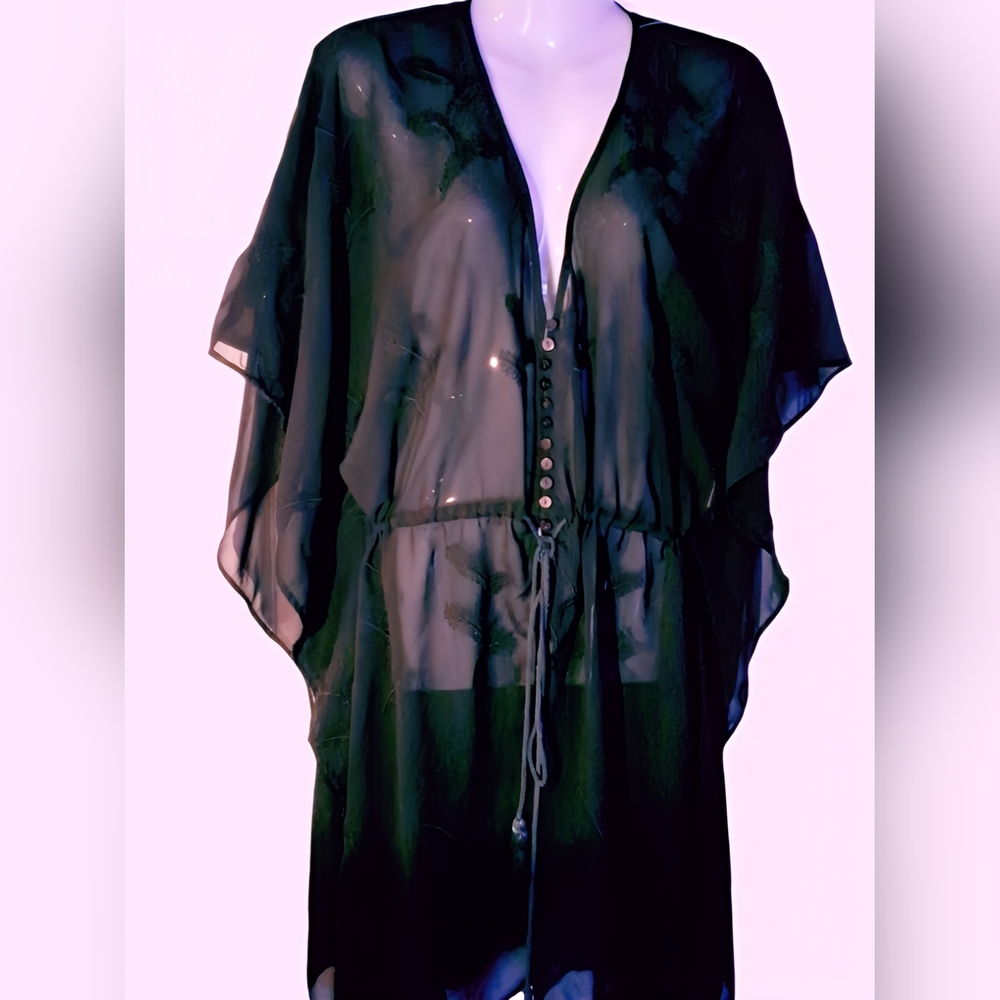 Midnight Sensations Sheer, Black Cover-Up, Size L, Gently Used